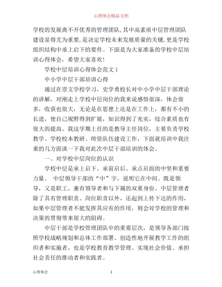 学校中层培训心得体会3篇