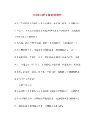 2020年度工作总结报告