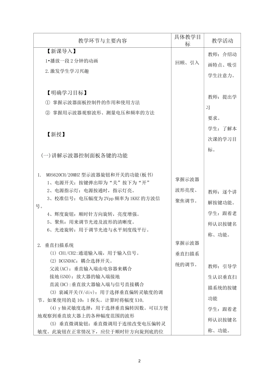 示波器的使用教案_第2页