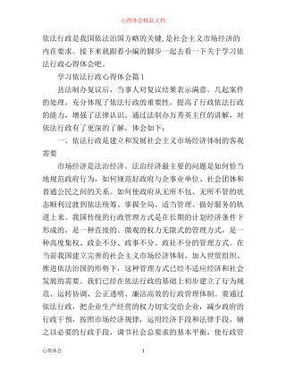 学习依法行政心得体会