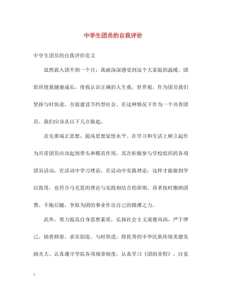 生团员的自我评价