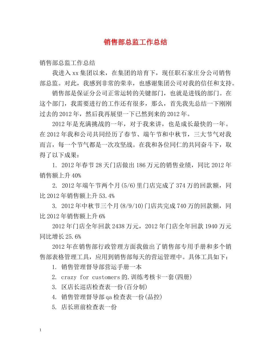 销售部总监工作总结 _第1页