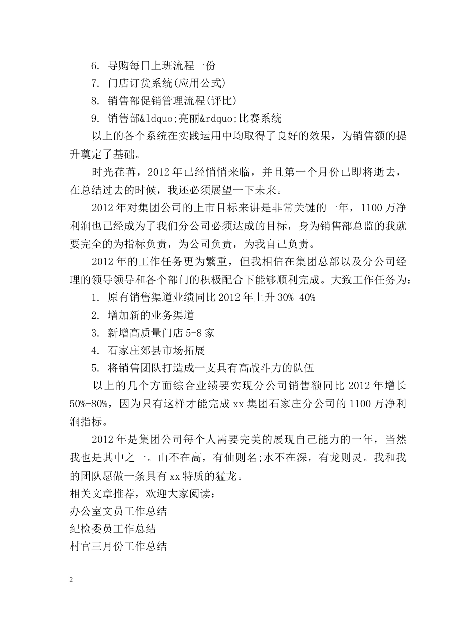 销售部总监工作总结 _第2页