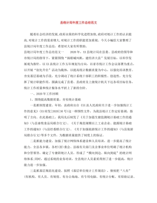 县统计局年度工作总结范文