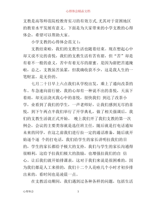 小学支教的心得体会3篇