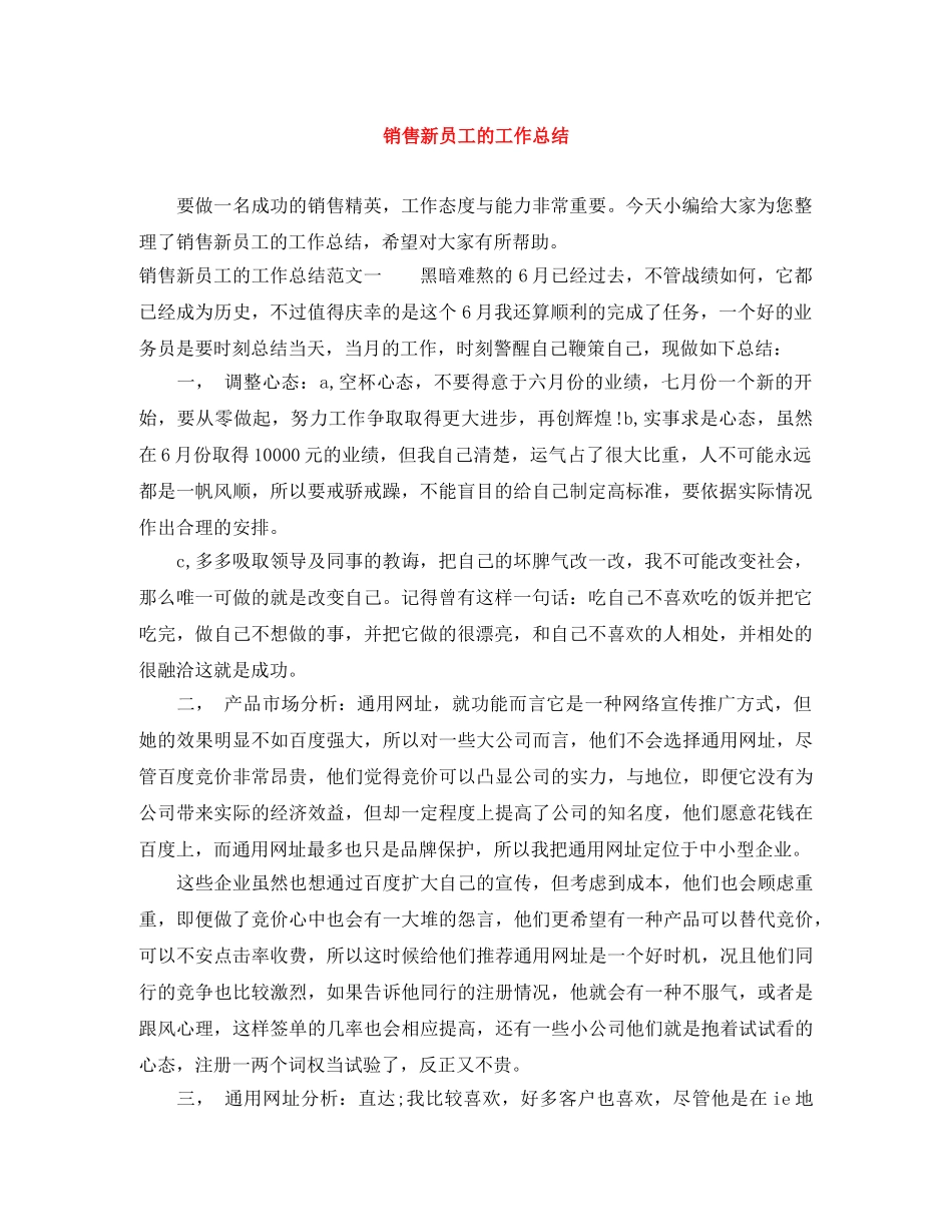 销售新员工的工作总结 _第1页