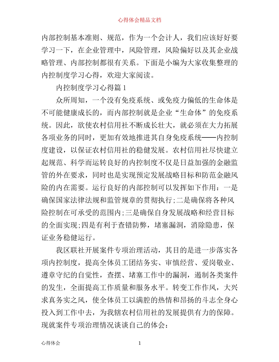 内控制度学习心得_第1页