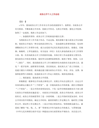 政务公开个人工作总结