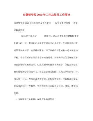 市聋哑学校年工作总结及工作要点