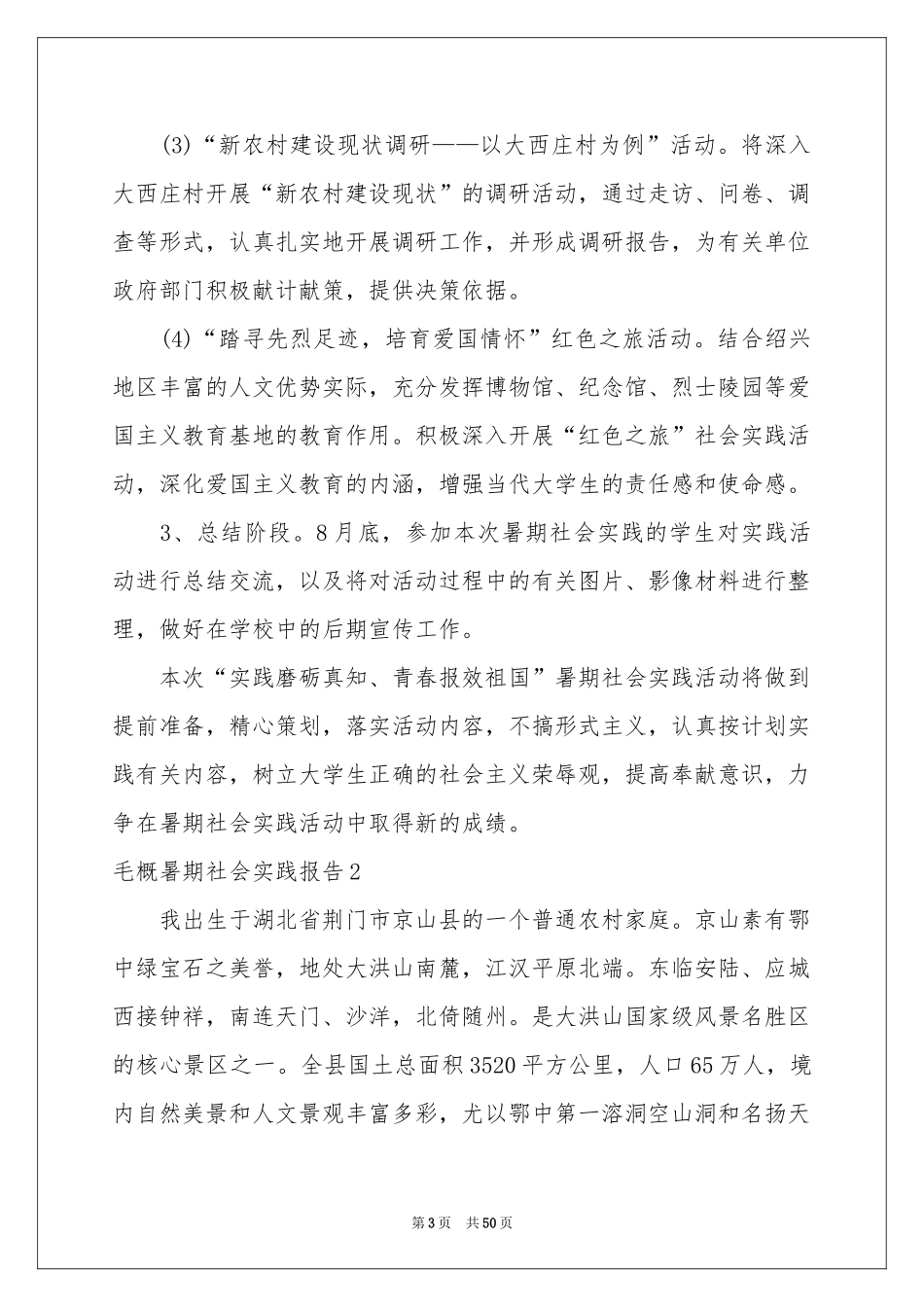 毛概暑期社会实践报告_第3页
