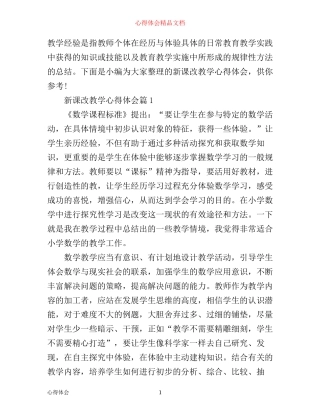 新课改教学心得体会