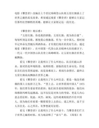 《攀登者》观后感_建国70周年献礼电影心得体会