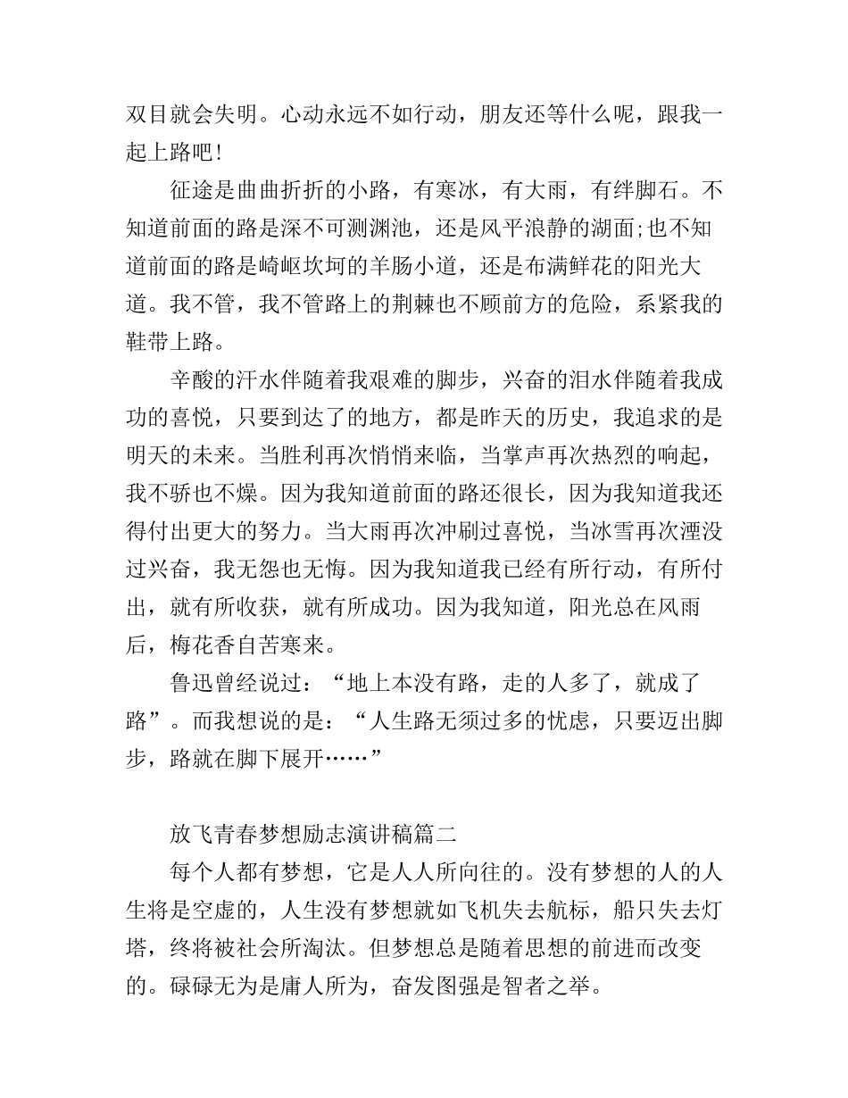 放飞青春梦想励志演讲稿3篇_第2页