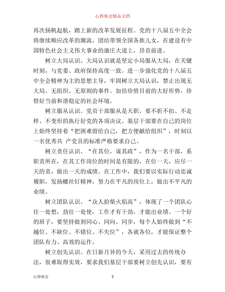 乡镇领导学习十八届五中全会心得体会_第3页