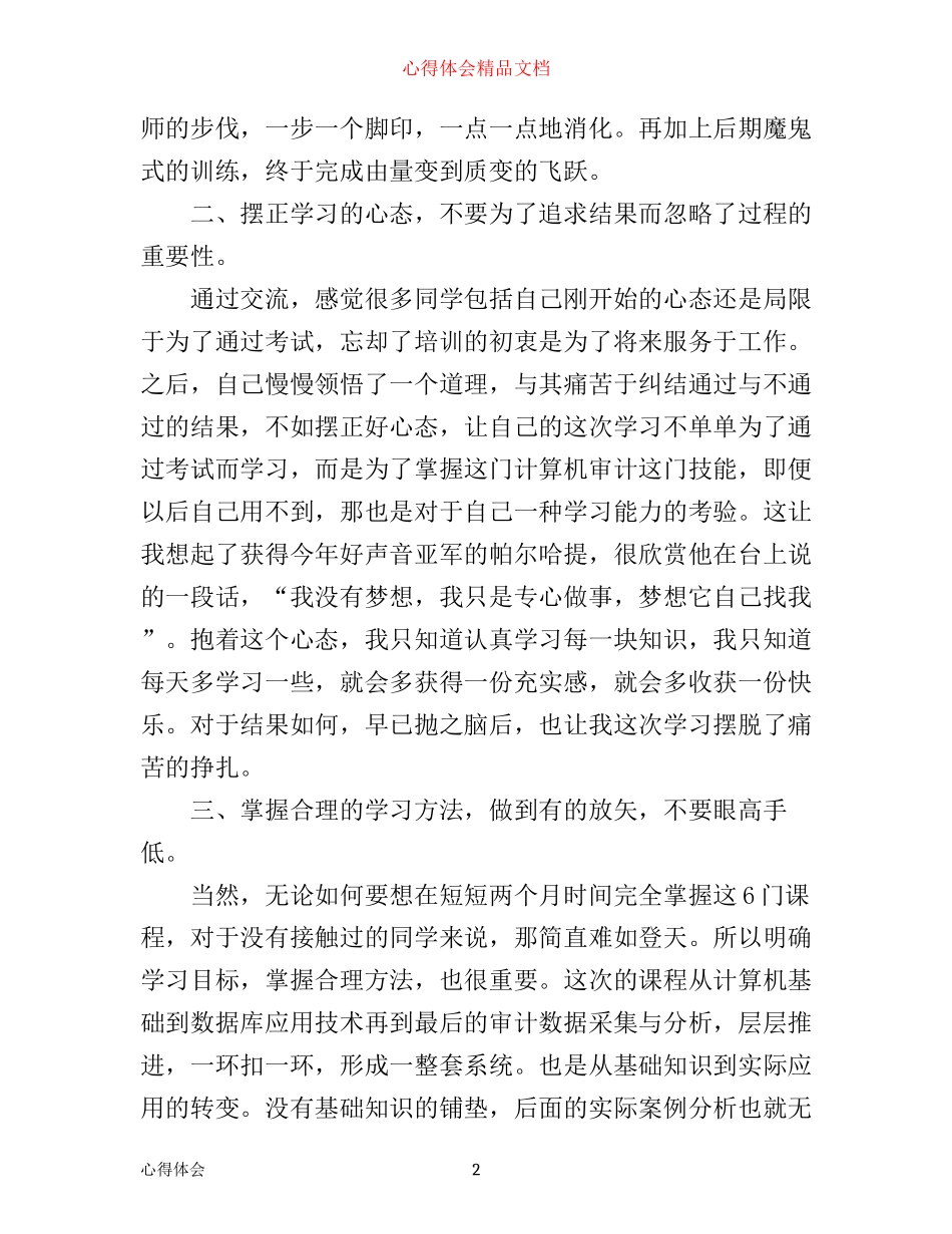 审计计算机培训学习心得总结_第2页
