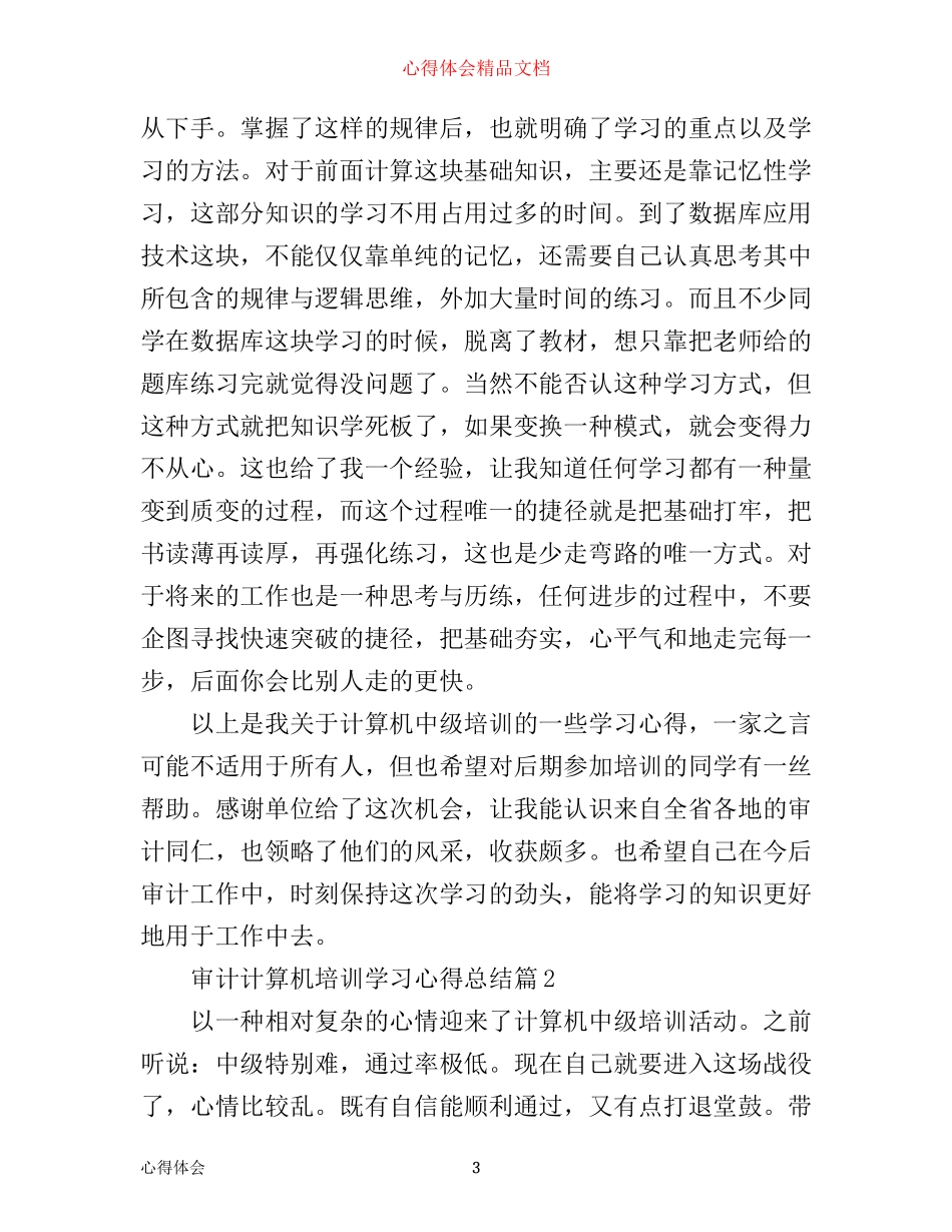 审计计算机培训学习心得总结_第3页