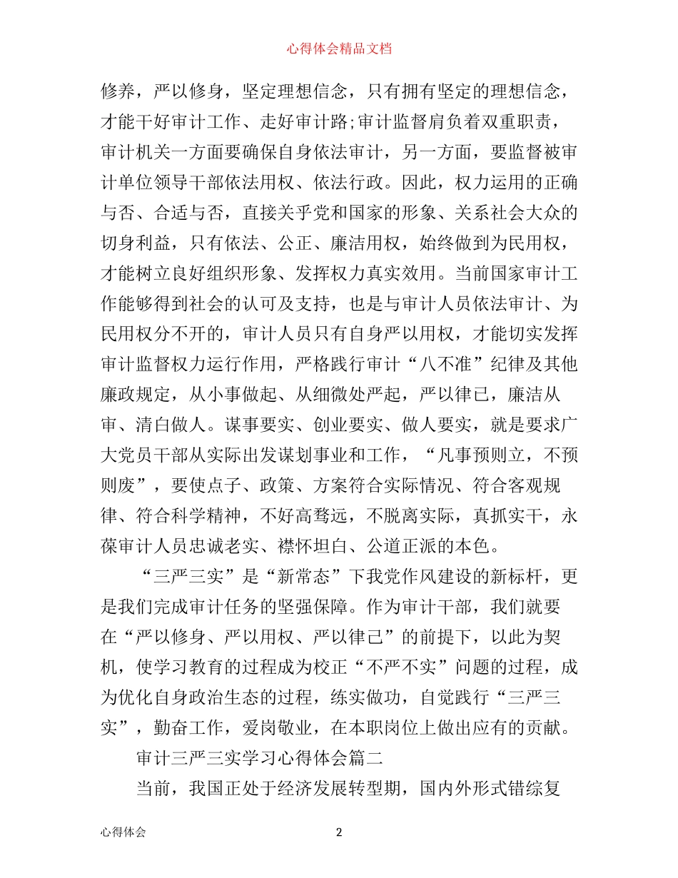 审计三严三实学习心得体会_第2页