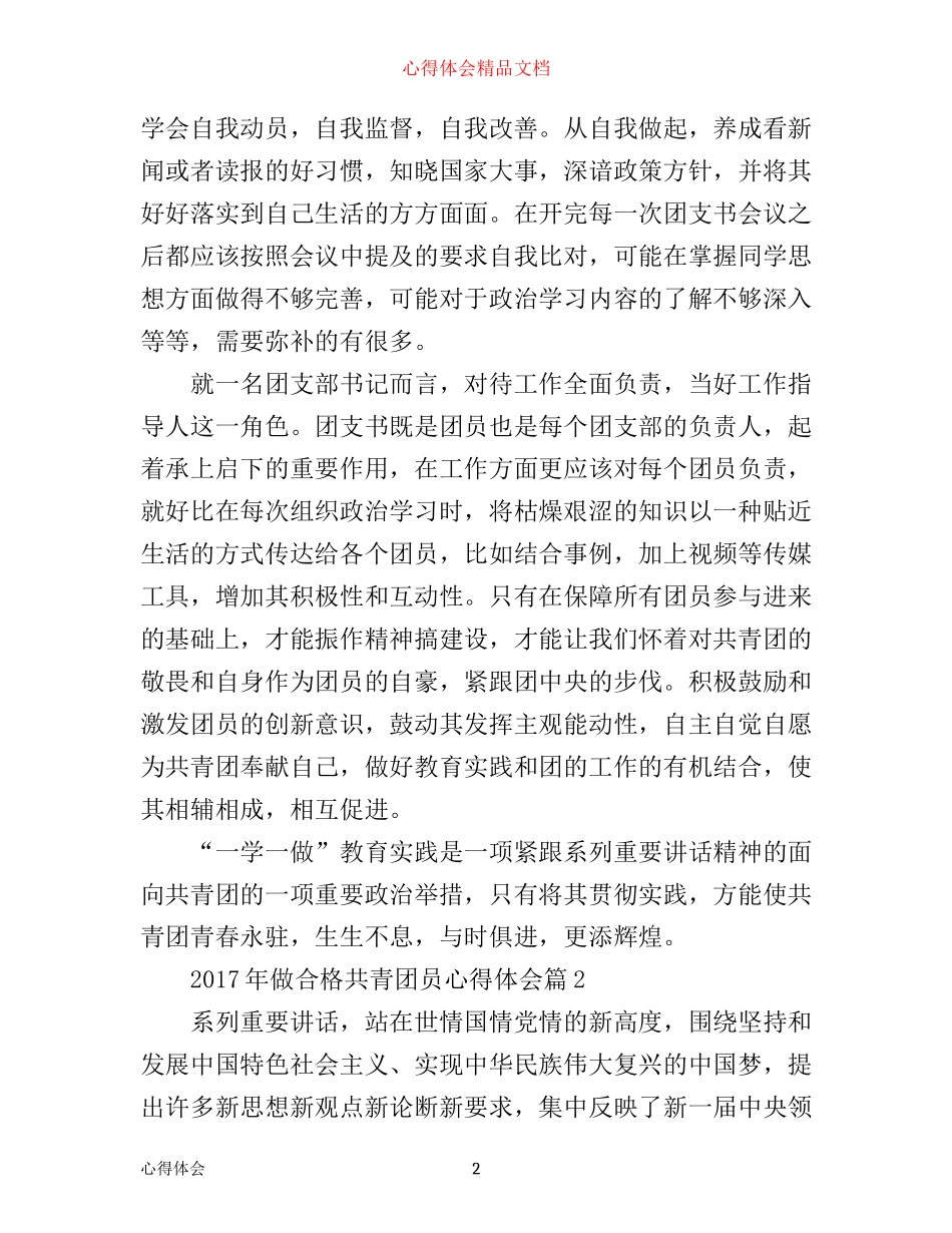 年做合格共青团员心得体会_第2页