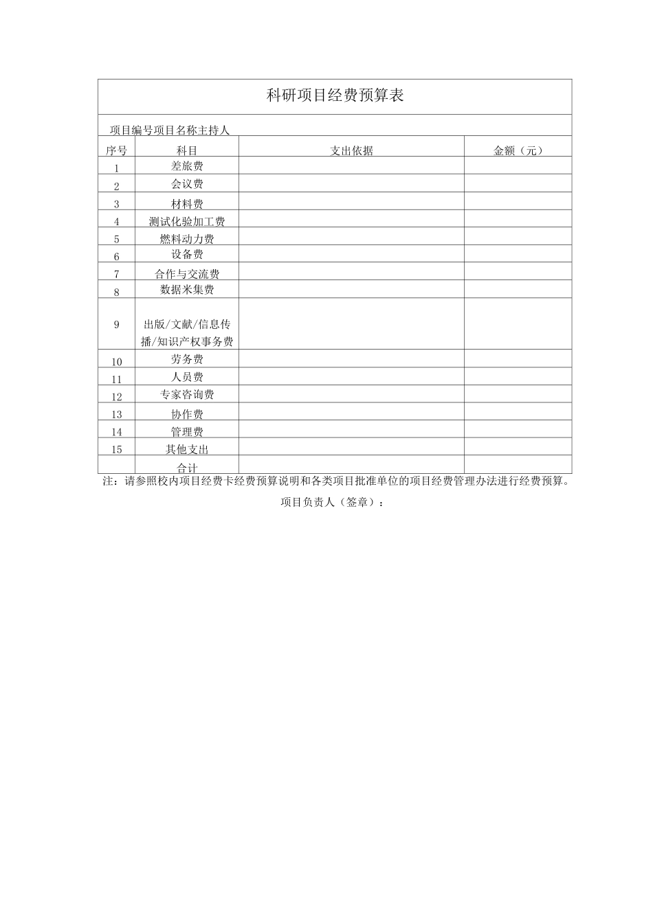科研项目经费预算_第1页