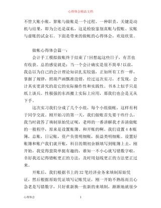 做帐心得体会