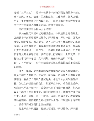 三严三实学习心得体会总结