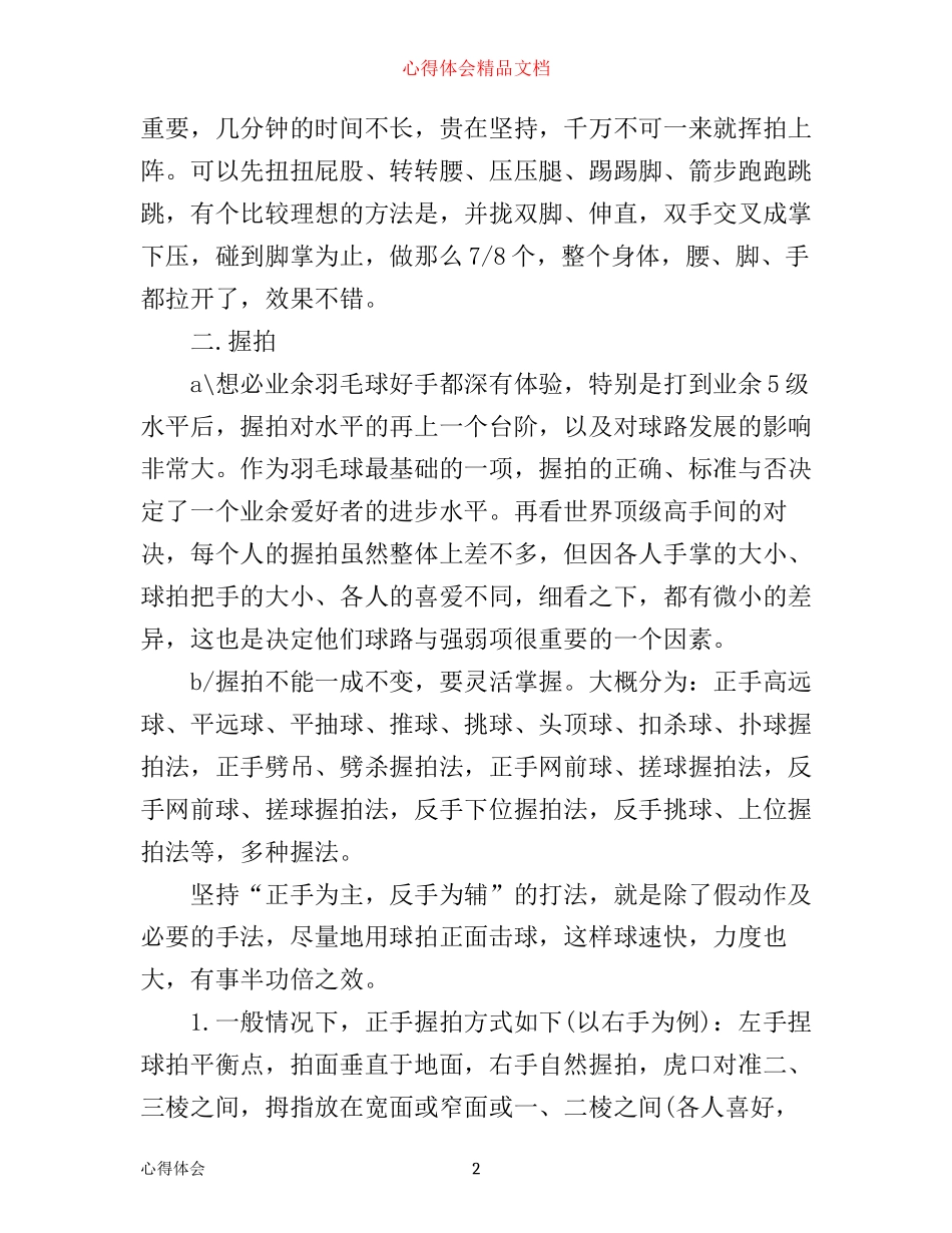 学习羽毛球的心得体会_第2页