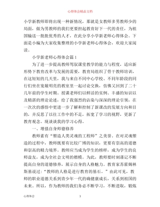 小学新老师心得体会