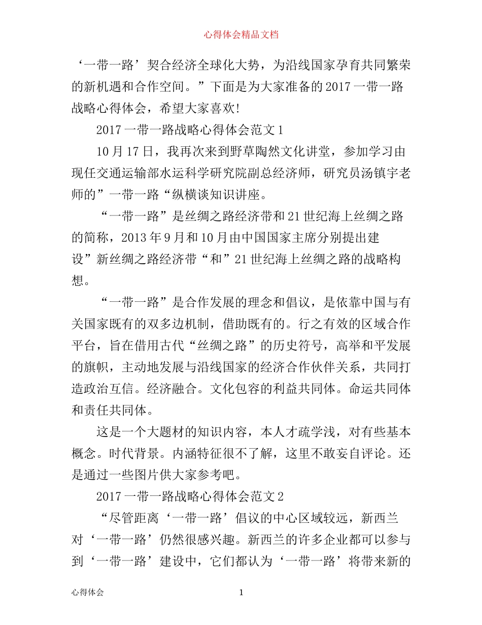 一带一路战略心得体会_一带一路战略学习心得体会_第1页