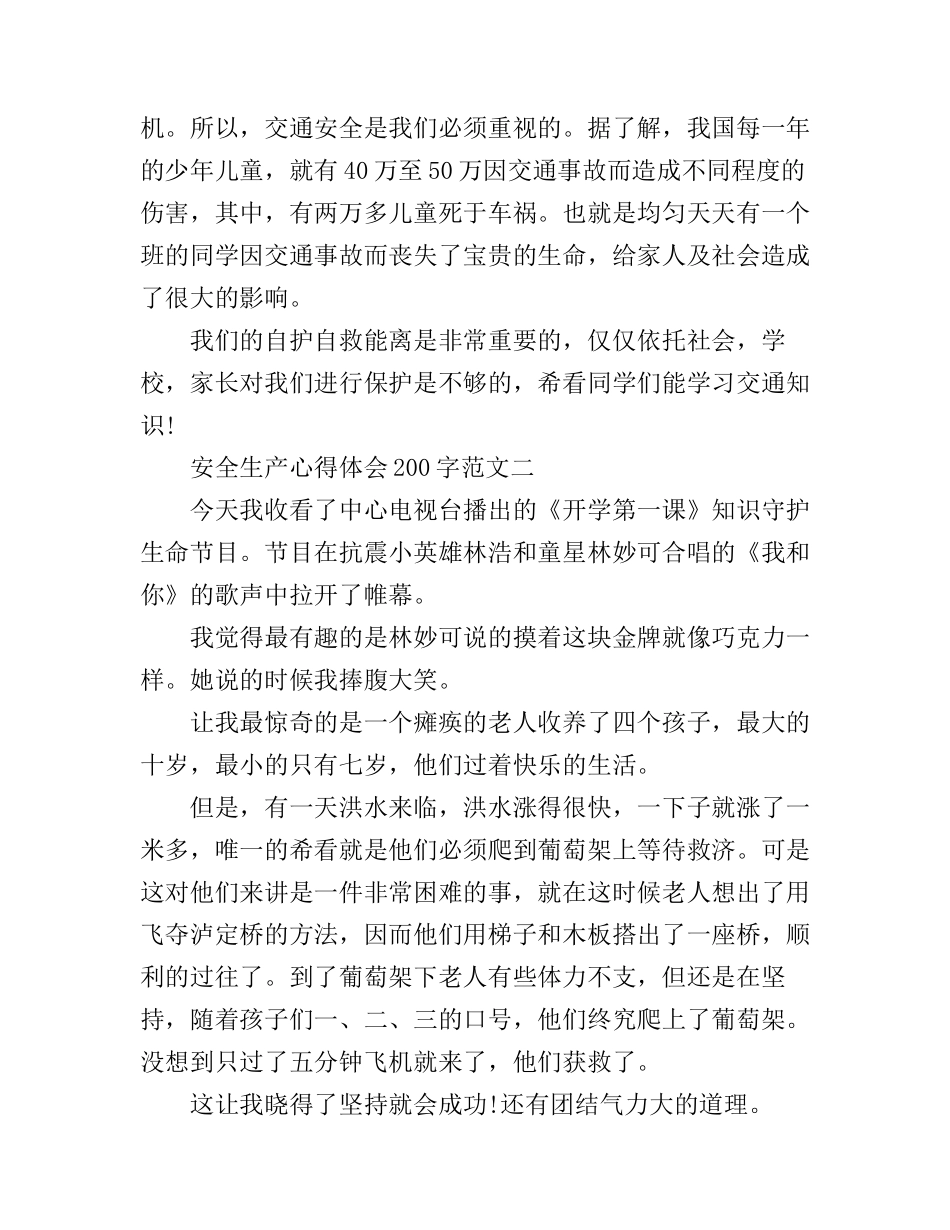安全生产心得体会200字_第2页