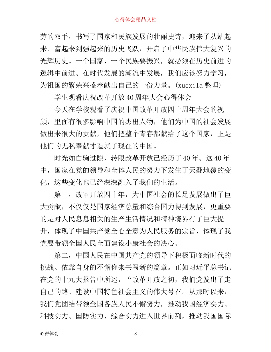 庆祝改革开放40周年观后感 改革开放四十周年心得感悟_第3页