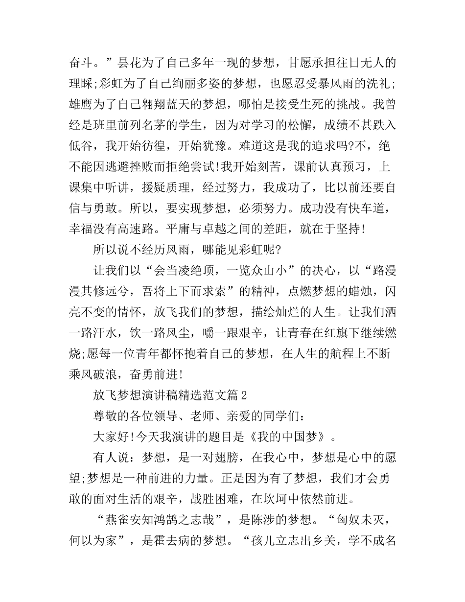 放飞梦想演讲稿精选范文_第2页