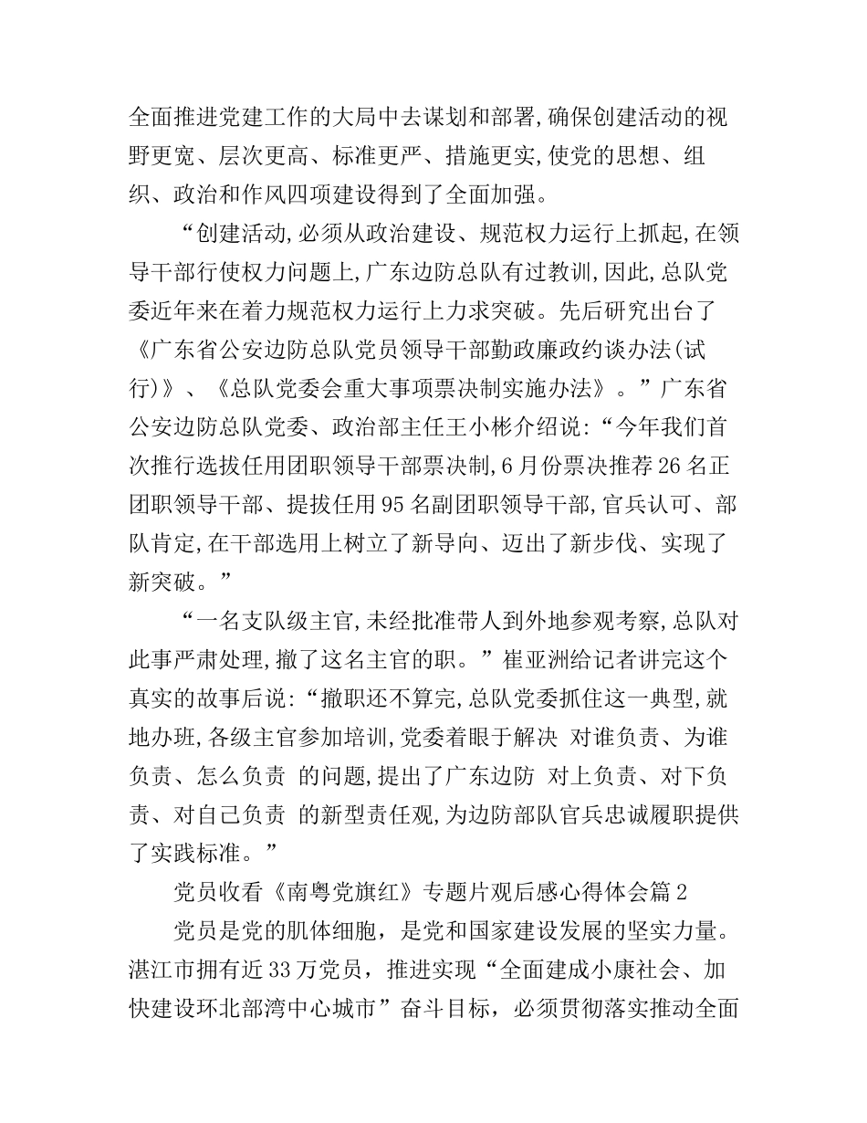 党员收看南粤党旗红专题片观后感心得体会_第2页