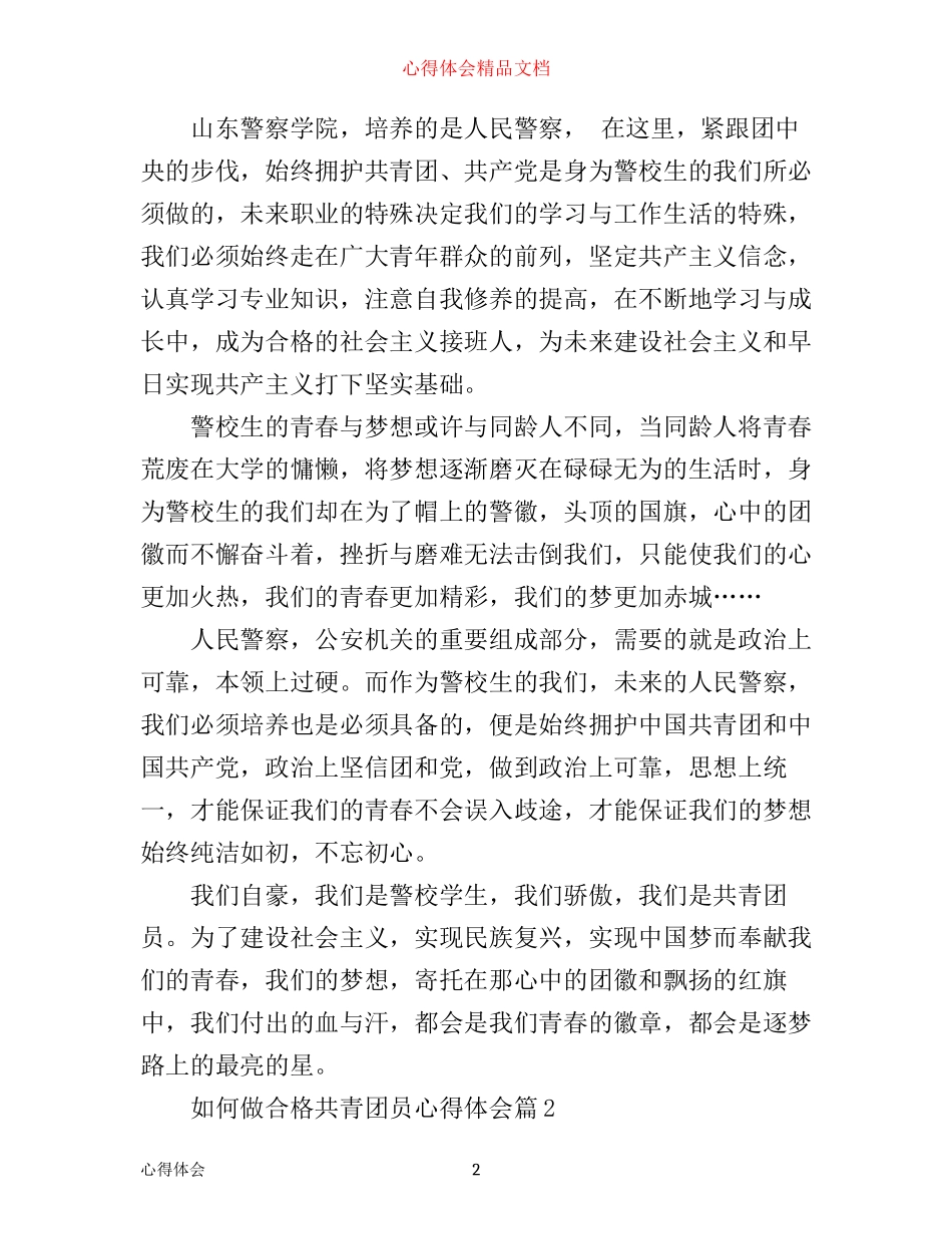 如何做合格共青团员心得体会_第2页