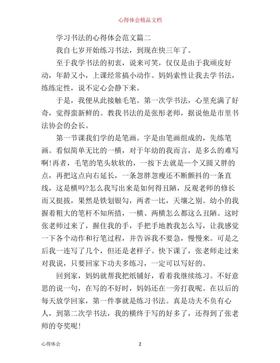 学习书法的心得体会_第2页