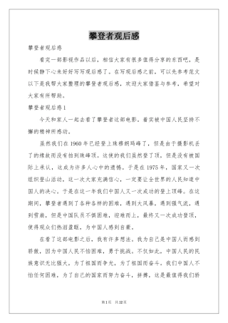 攀登者观后感