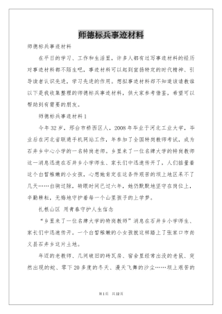 师德标兵事迹材料