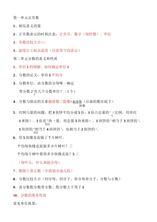 青岛版五下数学知识点及典型例题