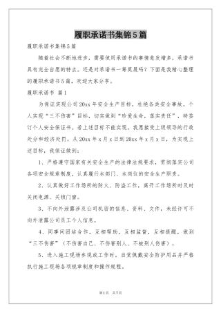 履职承诺书集锦5篇