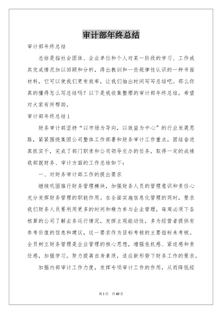 审计部年终参考总结