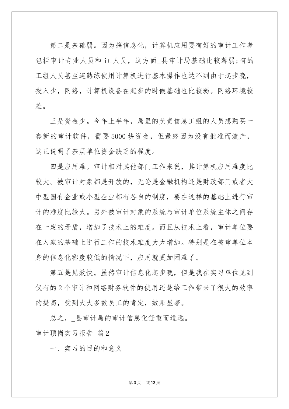 审计顶岗实习报告3篇_第3页