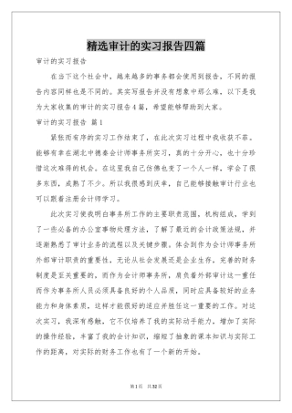 审计的实习报告四篇