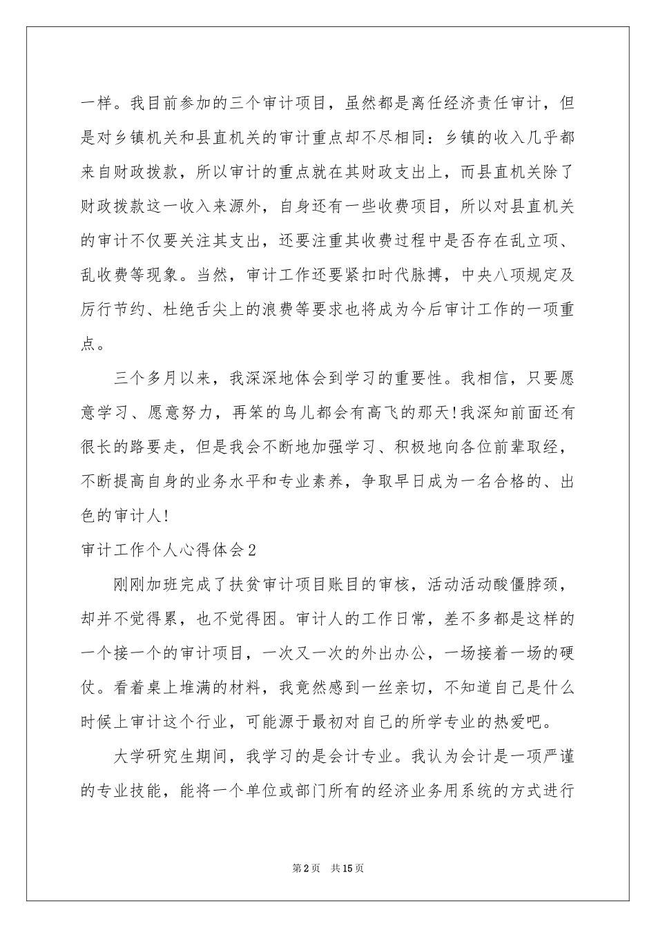 审计工作个人体会心得_第2页