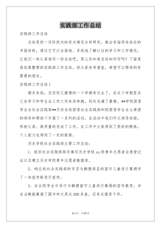 实践部工作参考总结