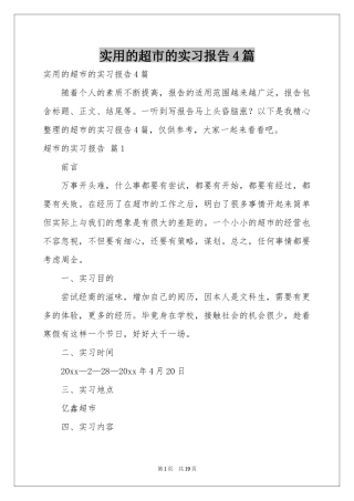 实用的超市的实习报告4篇