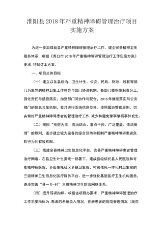 严重精神障碍方案