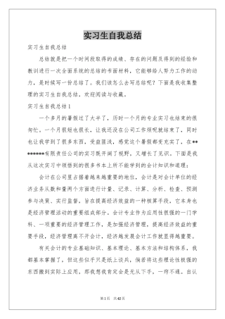 实习生自我参考总结