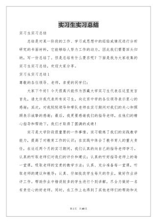 实习生实习参考总结