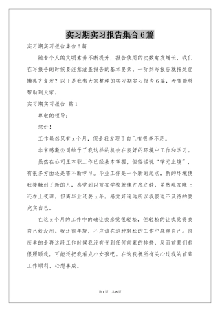 实习期实习报告集合6篇