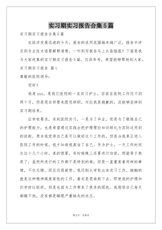 实习期实习报告合集5篇