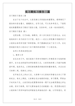 实习期实习报告三篇